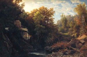 A Faggot Gatherer before a Watermill by Valentin Ruths