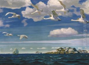 In The Blue Space, 1918 by Arkadij Aleksandrovic Rylov