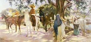 Market day at San Gabriel 1909, Mexico by Pedro Ribera