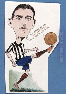 Billy McCracken, Newcastle United, drawing for a set of cigarette cards, 1907 by Rip