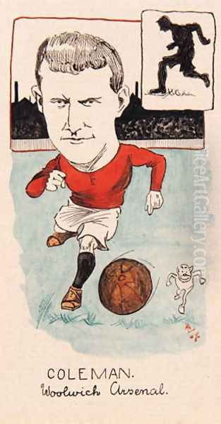Tim Coleman, Woolwich Arsenal, drawing for a set of cigarette cards, 1907 - view 1