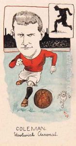 Tim Coleman, Woolwich Arsenal, drawing for a set of cigarette cards, 1907 by Rip