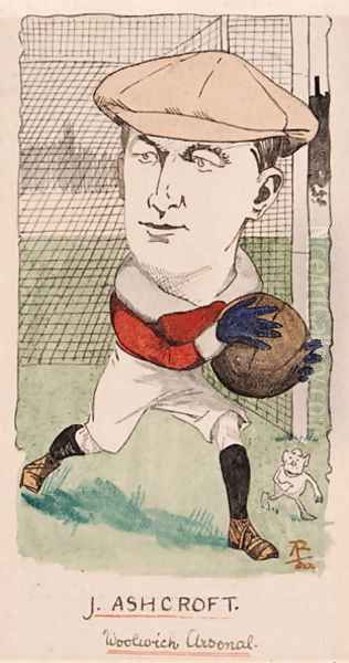Jimmy Ashcroft, Woolwich Arsenal, drawing for a set of cigarette cards, 1907 - view 1