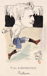 Fred Mouncher, Fulham, drawing for a set of cigarette cards, 1907 by Rip