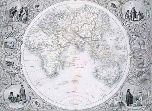 Eastern Hemisphere, from a Series of World Maps published by John Tallis and Co., New York and London, 1850s by John Rapkin