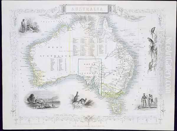 Australia, from a Series of World Maps published by John Tallis and Co., London and New York, 1850s - view 1