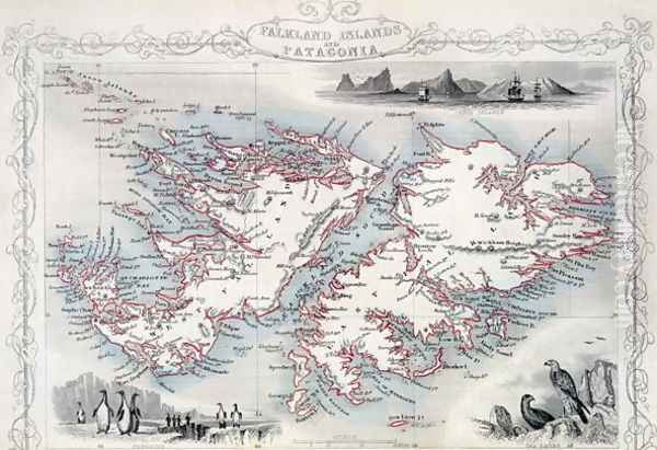 Falkland Islands and Patagonia, from a Series of World Maps published by John Tallis and Co., New York and London, 1850s - view 1