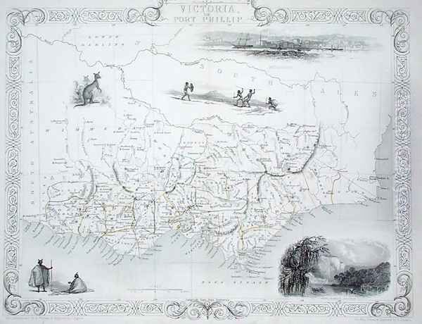 Victoria or Port Phillip, Australia, from a Series of World Maps published by John Tallis and Co, New York and London, 1850s - view 1