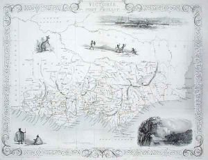 Victoria or Port Phillip, Australia, from a Series of World Maps published by John Tallis and Co, New York and London, 1850s