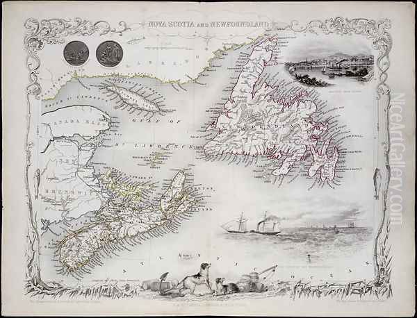 Nova Scotia and Newfoundland, from a Series of World Maps published by John Tallis and Co., New York and London, 1850s - view 1