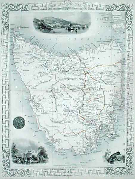 Van Diemens Island or Tasmania, from a Series of World Maps published by John Tallis and Co., London and New York, 1850s - view 1