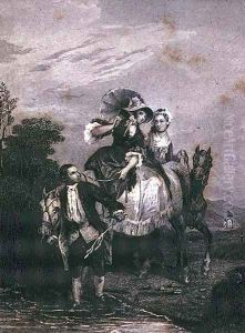 The Confessions, illustration for the 1852 edition, engraved by F. Joubert by Camille-Joseph-Etienne Roqueplan