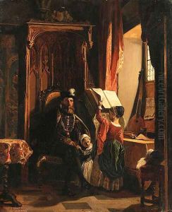 An afternoon of lessons by Camille-Joseph-Etienne Roqueplan
