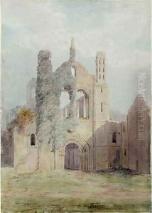 Kirkstall Abbey from the West Front by Joseph Rhodes