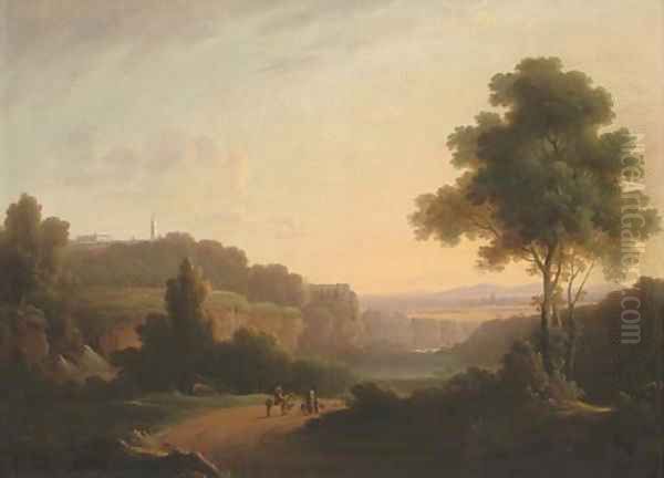 An Italian landscape with a monastery - view 1