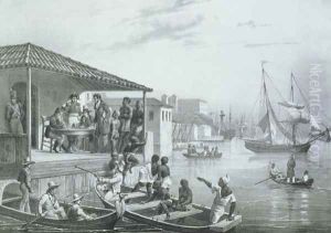 Disembarkation, engraved by Deroi and Leon Jean Baptiste Sabatier fl.1827-87 pub. by Engelmann, c.1835