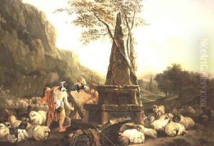 The Meeting of Jacob and Rachel at the Well by Johann Heinrich Roos