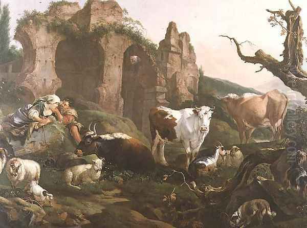 Lovers in a Classical Landscape with Animals - view 1