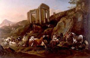 Classical Landscape with Animals by Johann Heinrich Roos
