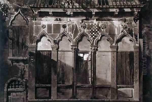 Arabian Windows, In Campo Santa Maria Mater Domini, from Examples of the Architecture of Venice by John Ruskin, aquatint by Thomas Lupton, 1851 - view 1