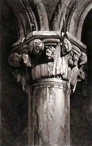 The Ducal Palace, Twentieth Capital, from Examples of the Architecture of Venice by John Ruskin, aquatint by S. Reynolds, 1851 by John Ruskin