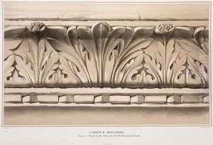 Cornice Moulding, From a Tomb in the Church of S.S. Giovanni e Paolo, from Examples of the Architecture of Venice by John Ruskin, engraved by G. Rosenthal, 1851