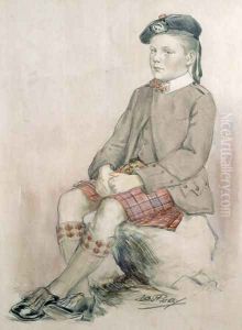 Prince of Wales, later Edward VIII, aged 8, wearing Royal Stuart Tartan, 1902 by David Ramsay