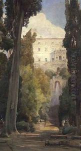 The Villa dEste, Tivoli by Ettore Roesler Franz