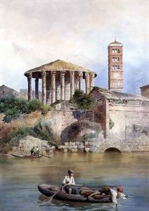 View of the Sbocco della Cloaca Massima, Rome by Ettore Roesler Franz