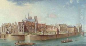View of the Ile de la Cite from Ile St. Louis, Paris