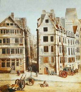 The Cabaret A lImage Notre-Dame, Place de Greve in 1751 by Nicolas Raguenet