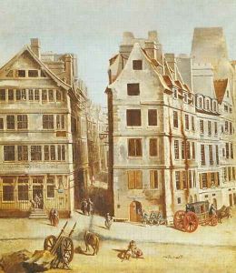 The Cabaret a lImage de Notre Dame, on the Place de Greve at the opening of Rue de la Mortellerie, 1751 by Nicolas Raguenet