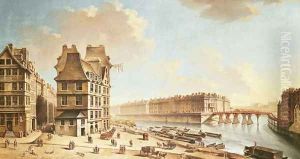 The Ile Saint-Louis from the Place de Greve, c.1757