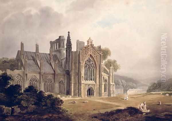 Melrose Abbey, Roxburghshire - view 1