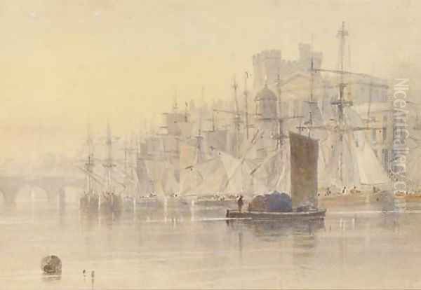 Trading vessels moored at the quayside, Newcastle-upon-Tyne - view 1