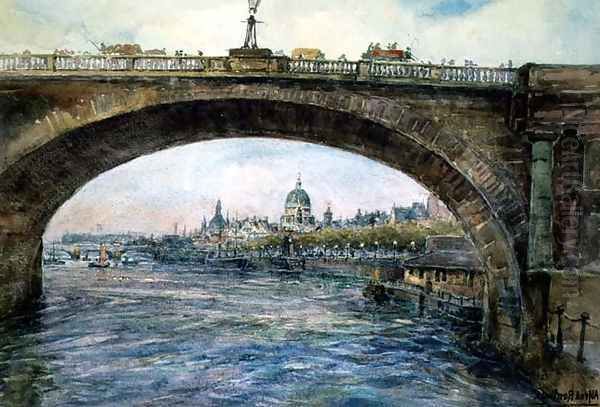 Waterloo Bridge with St. Pauls Cathedral in the Distance - view 1