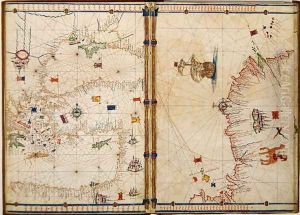 Ms Ital 550.0.3.15 fol.4v-5r Map of the Eastern Mediterranean Coast and Islands, from the Carte Geografiche Ms Ital 550.0.3.15 fol.4v-5r Map of the Eastern Mediterranean Coast and Islands, from the Carte Geografiche