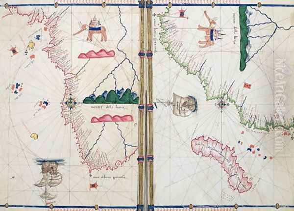 Ms Ital 550.0.3.15 fol.4v-5r Map of Africa and the Cape of Good Hope, from the Carte Geografiche - view 1