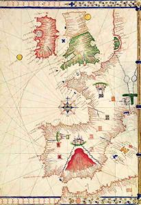 Ms Ital 550.0.3.15 fol.2r Map of Europe, from Carte Geografiche by Jacopo Russo