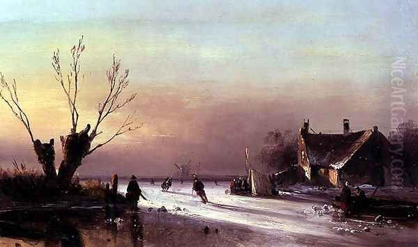 An Evening Scene on Ice - view 1