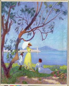 Ladies by the Seashore, 1910 by Andre Roberty