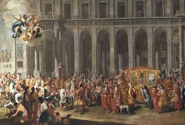 The Departure of Alois Thomas von Harrach, Viceroy of Naples 1669-1742 from the Palazzo Reale di Capodimonte - view 1