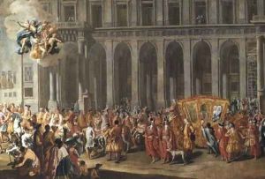 The Departure of Alois Thomas von Harrach, Viceroy of Naples 1669-1742 from the Palazzo Reale di Capodimonte