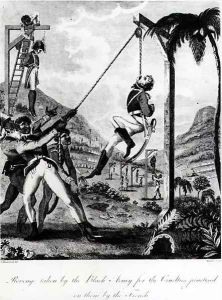 Revenge taken by the Black Army for the Cruelties practised on them by the French, engraved by Inigo Barlow, from An Historic Account of the Black Empire of Haiti, pub. 1805