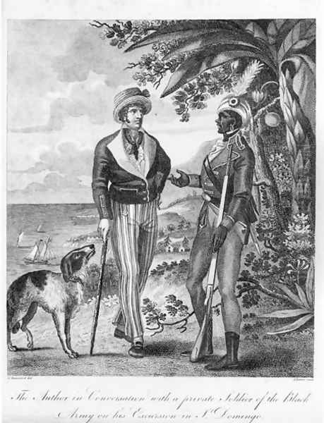 Captain Marcus Rainsford c.1750-c.1805 with a private soldier of the Black Army, frontispiece to An Historical Account of the Black Empire of Hayti, published 1805 - view 1