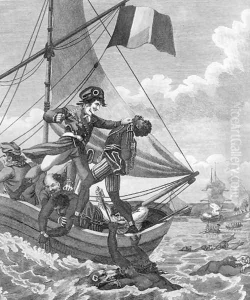 The Mode of Exterminating the Black Army as Practised by the French, from An Historic Account of the Black Empire of Hayti, engraved by J. Barlow, pub. 1805 - view 1
