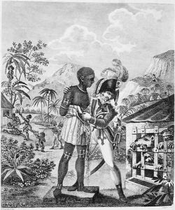 The Mode of training Blood Hounds in St. Domingo and of exercising them by Chasseurs, from An Historical Account of the Black Empire of Haiti, by Marcus Rainsford, engraved by Inigo Barlow fl.1790, published 1805