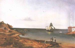 Landscape with Sea 1841 by Floris Romer