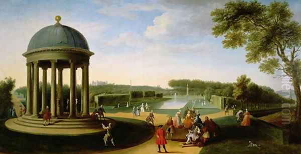 The Queens Theatre from the Rotunda, Stowe House, Bucks, with Lord Cobham and Charles Bridgeman - view 1