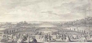 Vue de L'Orangerie de Versailles, prise de la balustrade au bord de la terrasse du chateau by Jacques Rigaud